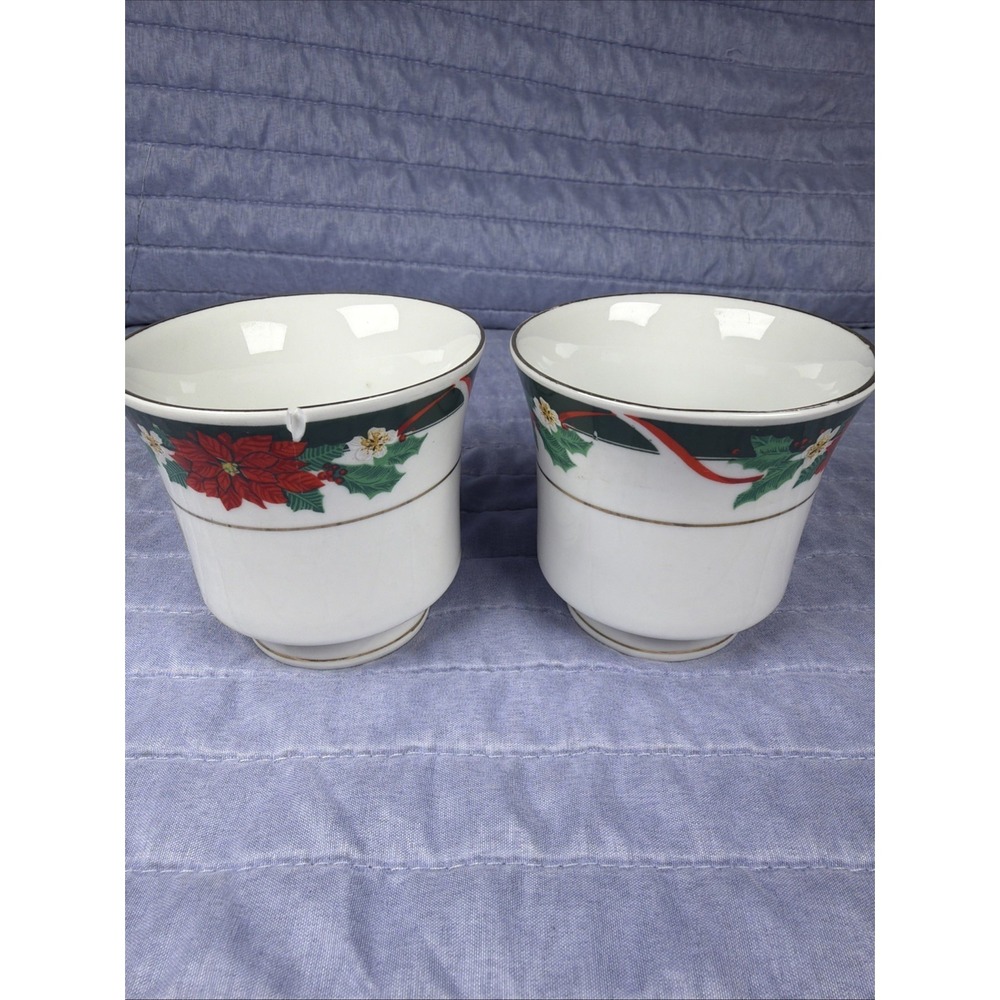 Tienshan Deck The Halls Serving Tea Cups Christmas (Set Of 2)